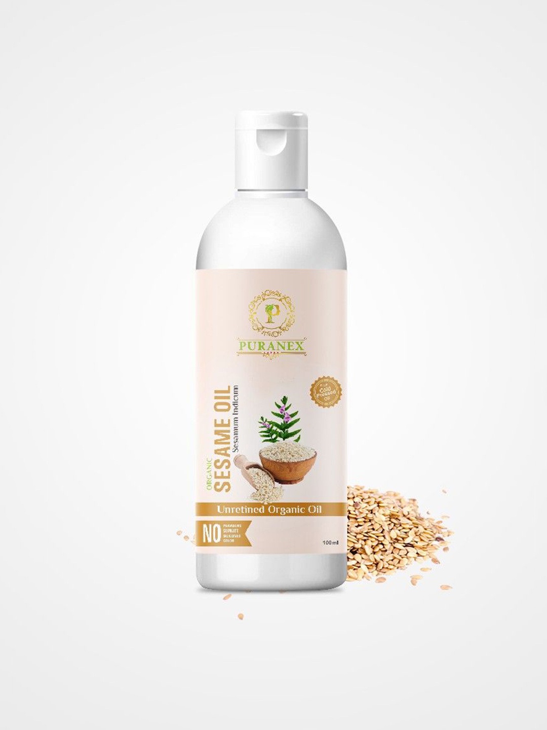 

Puranex 100% Pure & Natural Sesame Skin & Hair Oil - 100 ml, Transparent