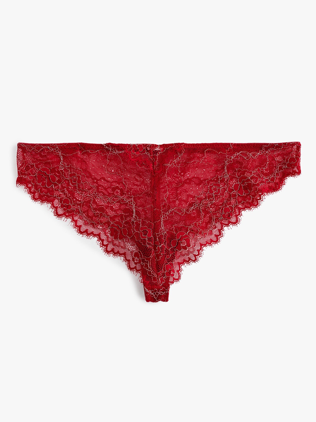 

Koton Women Self Design Lace Briefs 8684288656115, Red