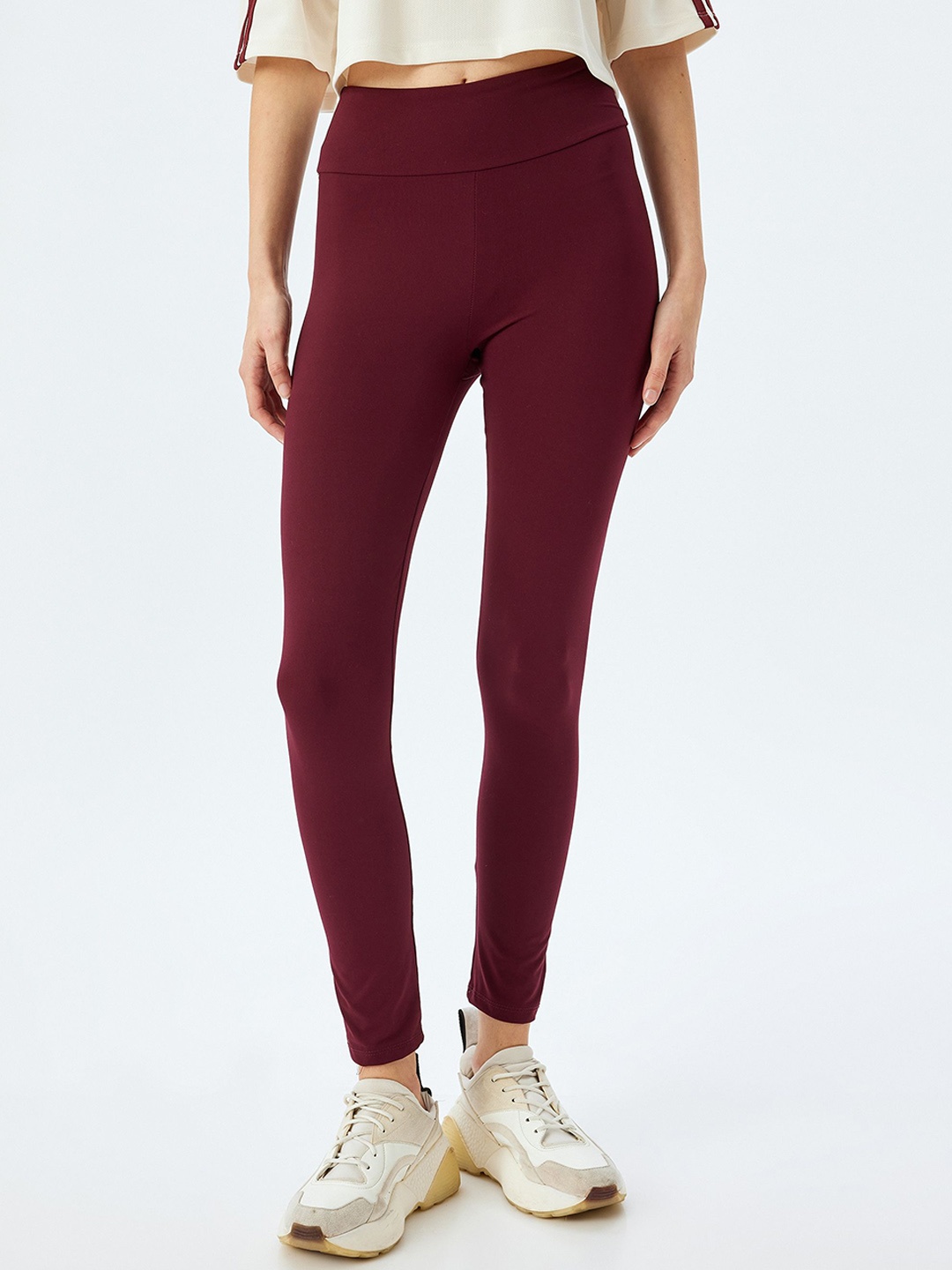 

Koton Women Solid High rise Leggings, Maroon