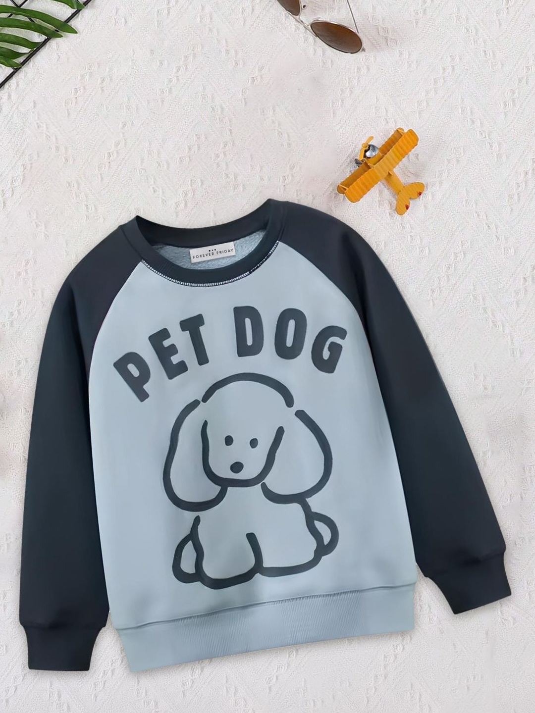 

FOREVER FRIDAY Boys Cotton Printed Sweatshirt, Navy blue