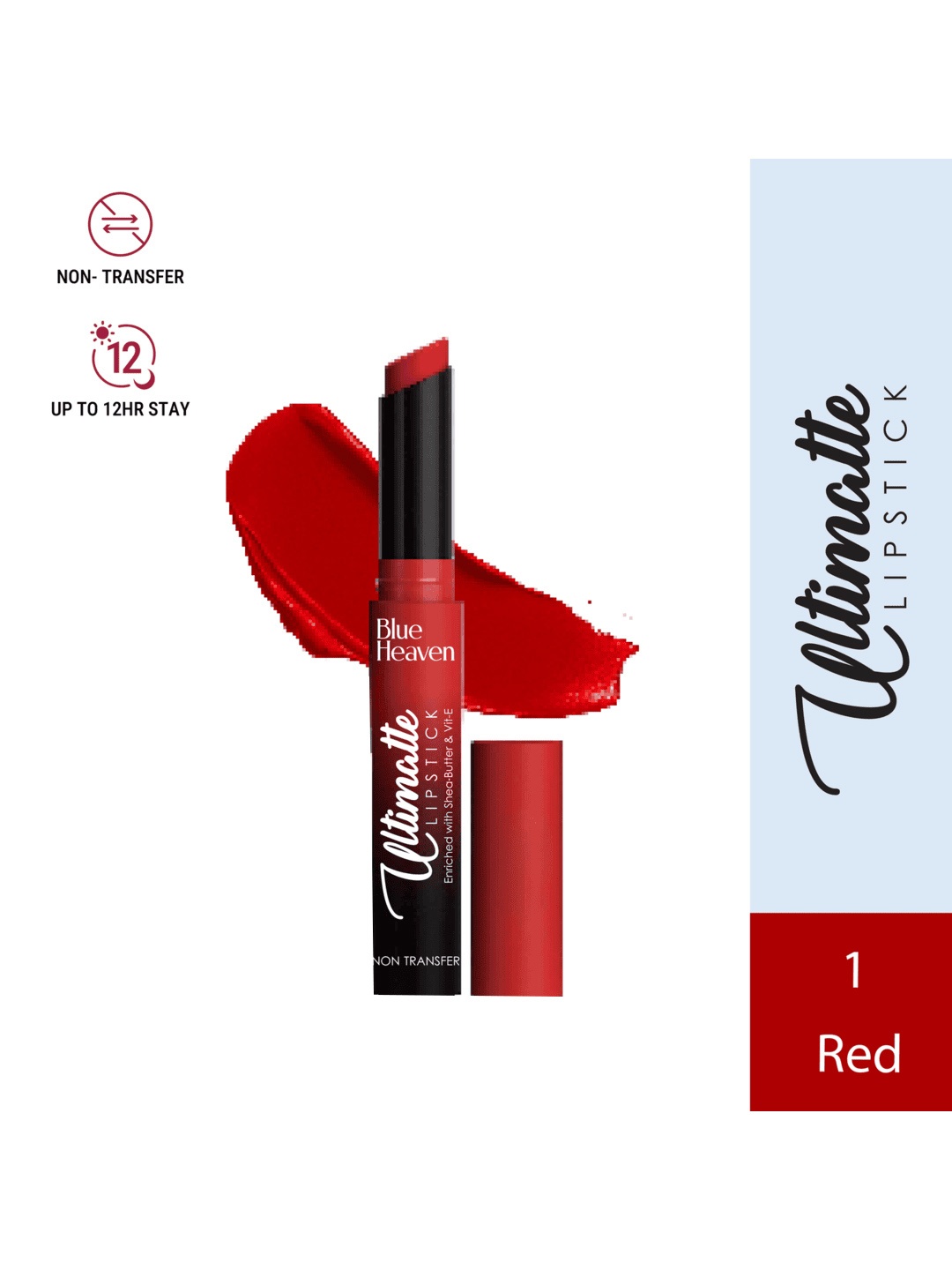

Blue Heaven Ultimatte Non-Transfer Smudge Proof Waterproof Lipstick - Red 01
