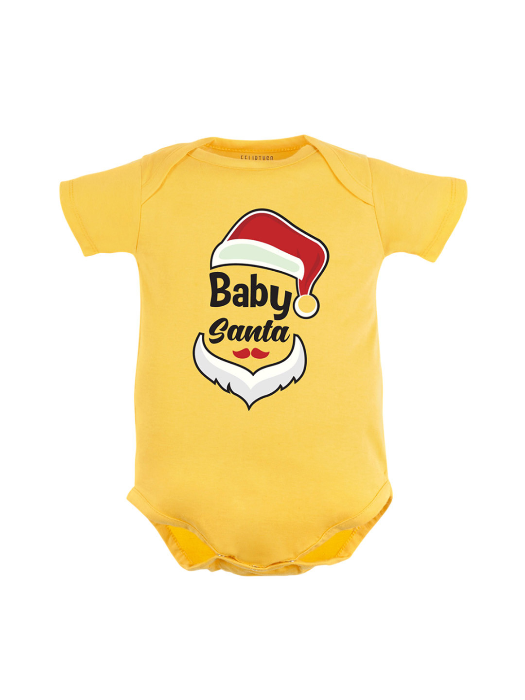 

FFLIRTYGO Infants Printed Pure Cotton Half Sleeves Bodysuit, Yellow