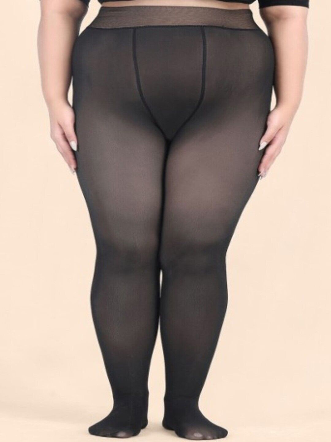 

HOT BEES Women Plus Size Winter Stretchable Stockings, Black
