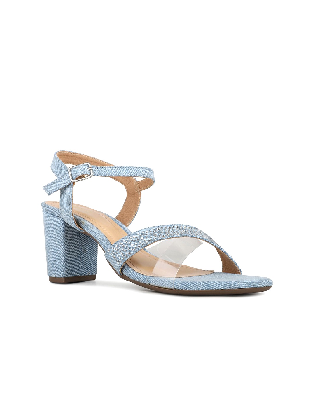 

Inc 5 Women Western - Embellished Block Heel Sandals, Blue