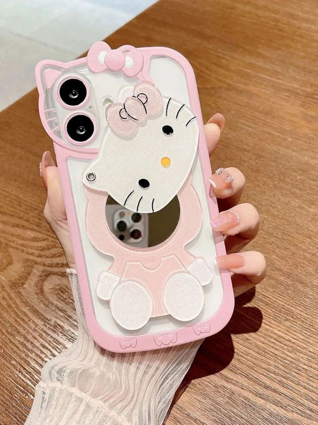 

Luxury Kase Solid Printed iPhone 16 Plus Back Case Mobile Accessories, Pink