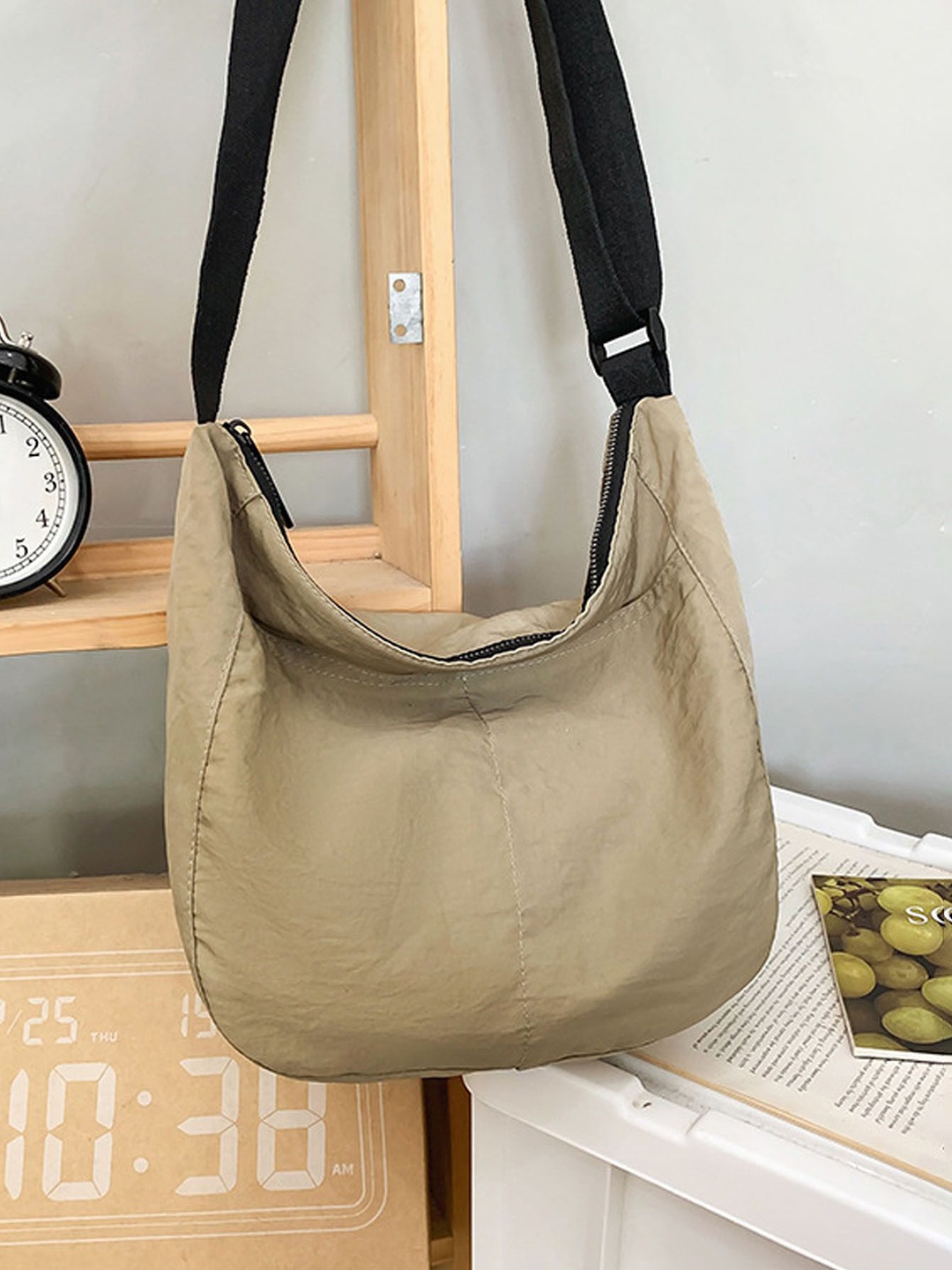 

StyleCast Khaki Structured Shoulder Bag