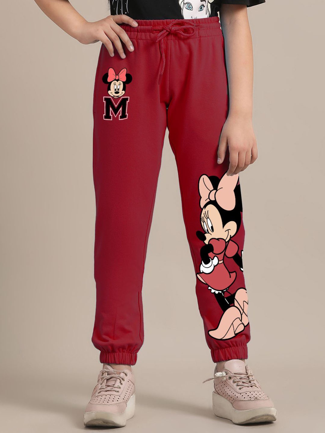 

Kids Ville Girls Minnie Printed Joggers, Red