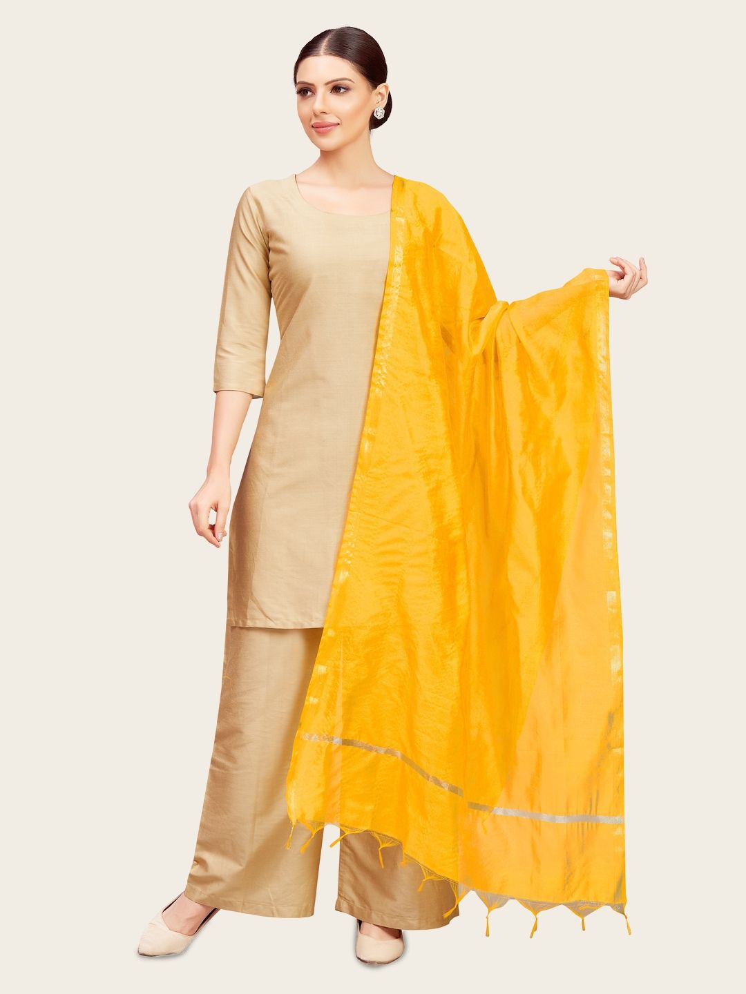 

Studio Shringaar Dupatta with Zari, Yellow