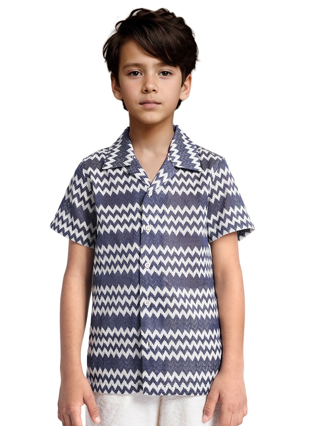 

Rare Ones Boys Cuban Collar Shirt, Blue