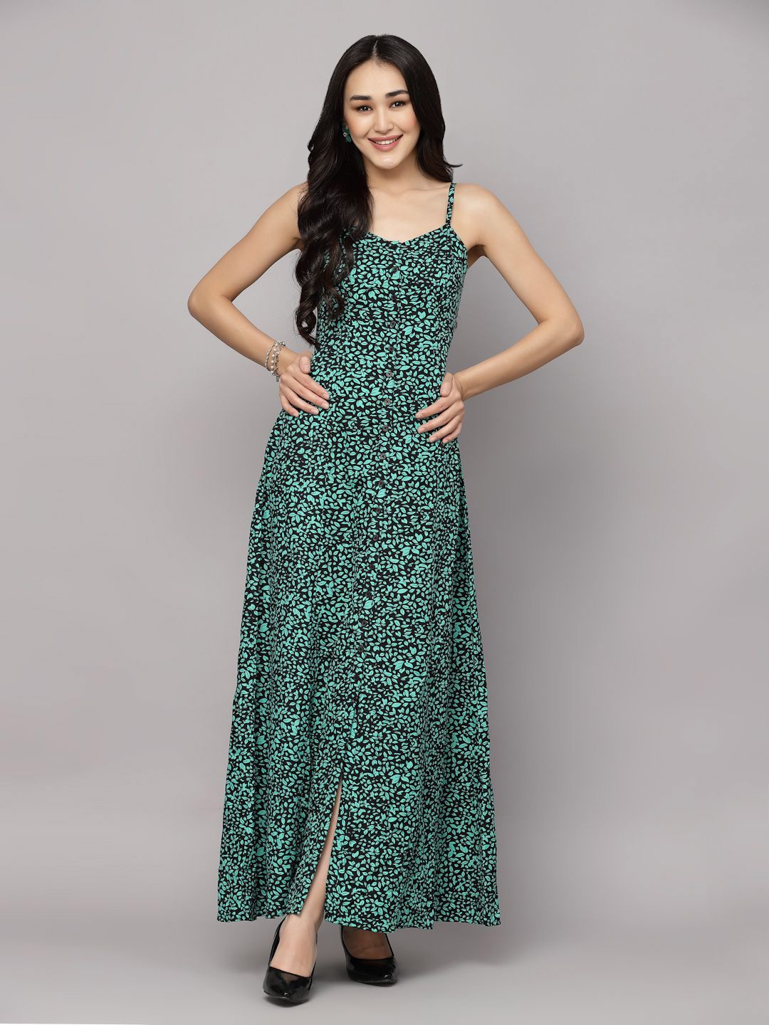 

BAESD Women Printed Maxi Dress, Green