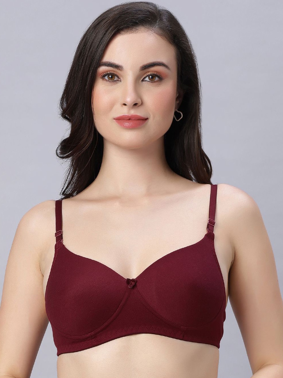 

Anoma Cotton Full Coverage Heavily Padded T-shirt Bra, Maroon