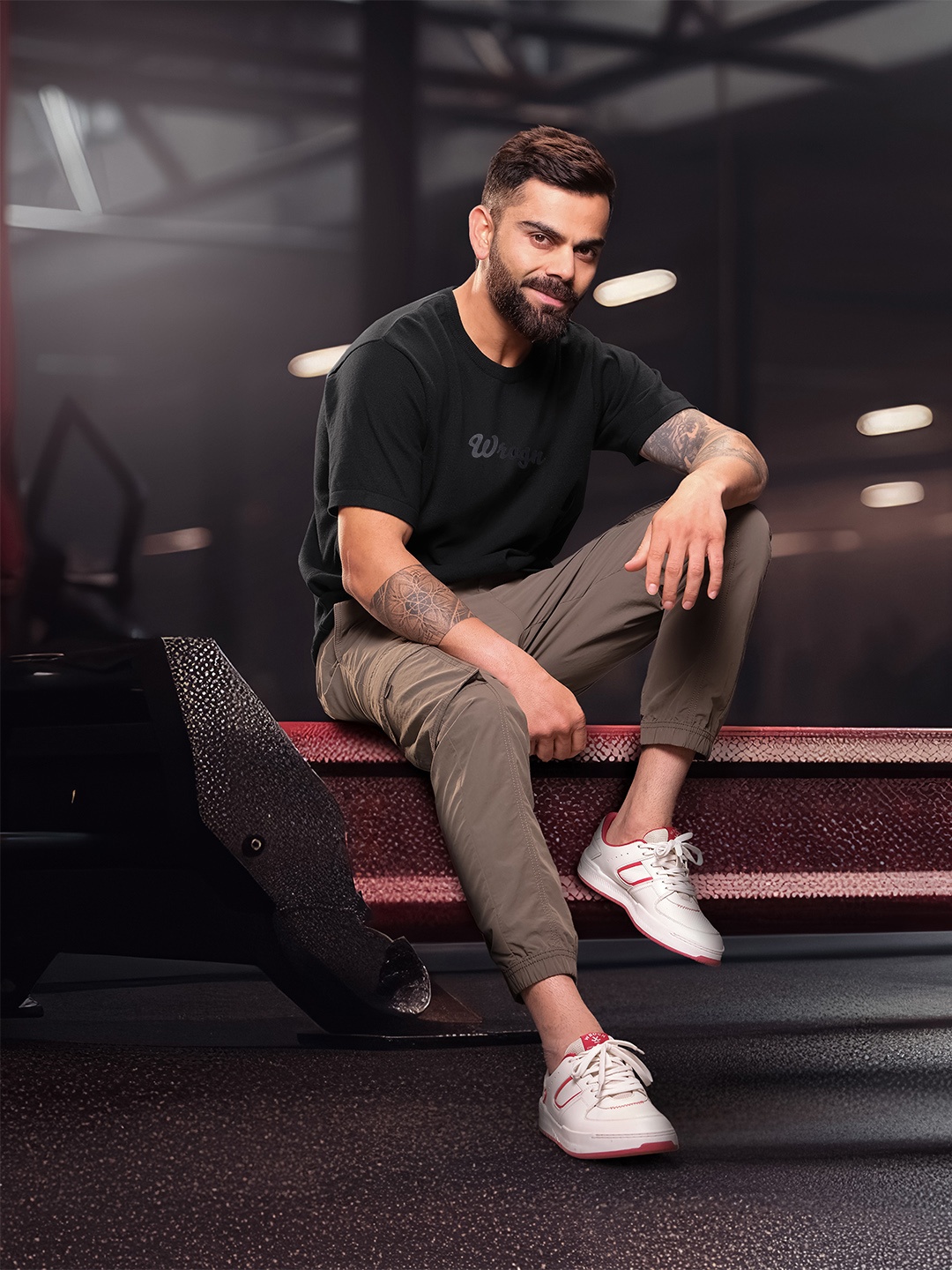 

WROGN Brand Logo Printed Casual T-shirt, Black