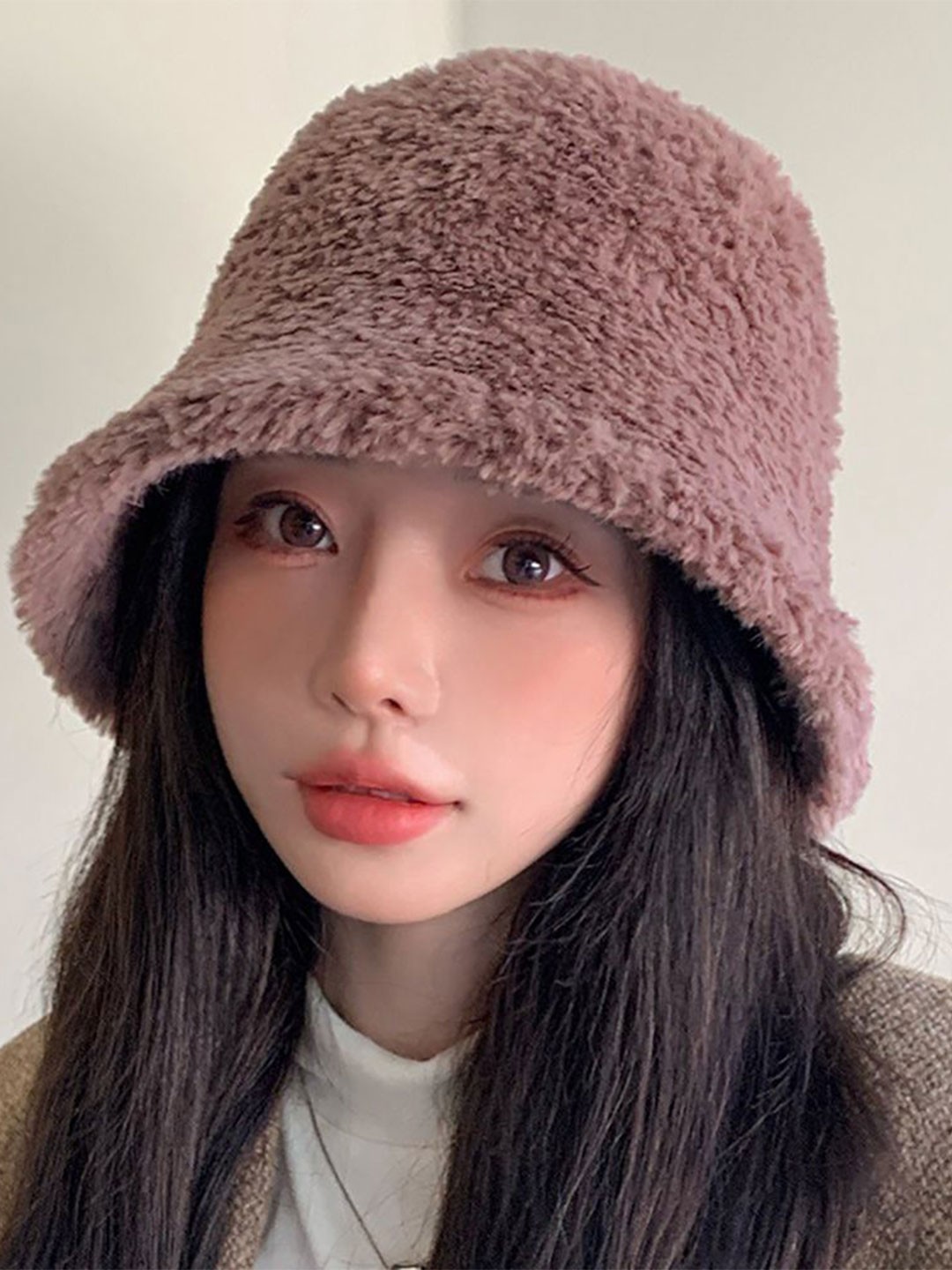 

StyleCast x Revolte Women Self Design Beanie, Coffee brown