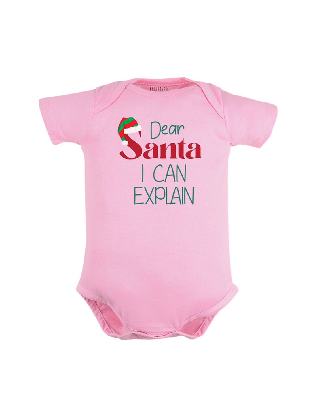 

FFLIRTYGO Infants Printed Pure Cotton Bodysuit, Pink