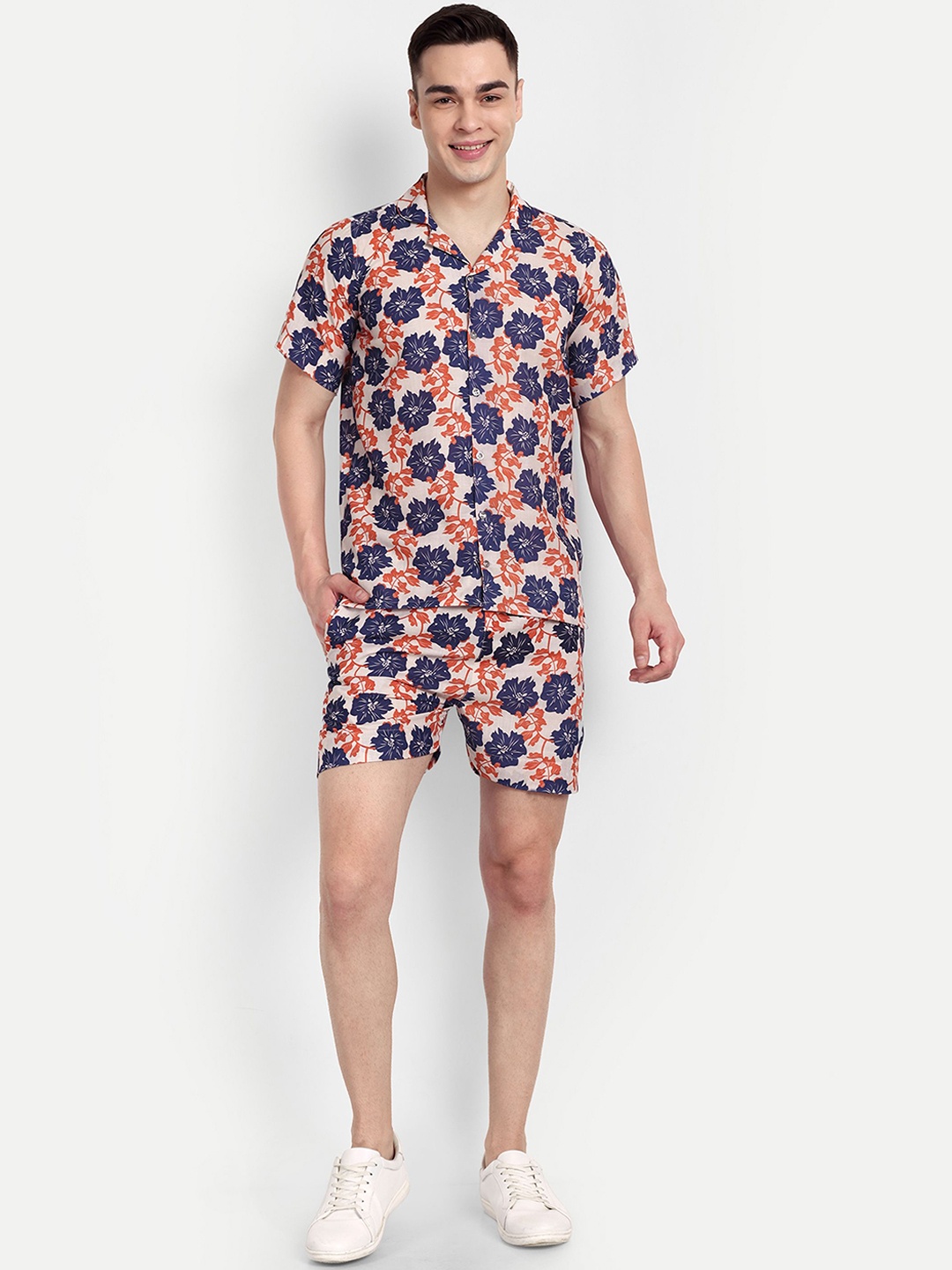 

Tilism Printed Short Sleeves Shirt with Short Coords, Multi