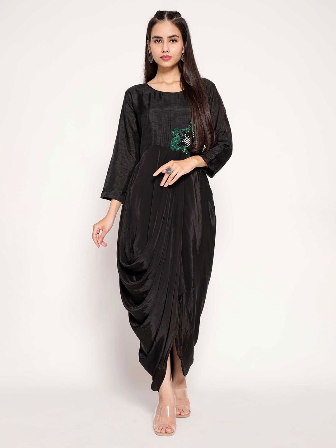 

AFFAIRE'S BY LEVELL5 Embroidered Maxi Dress, Black