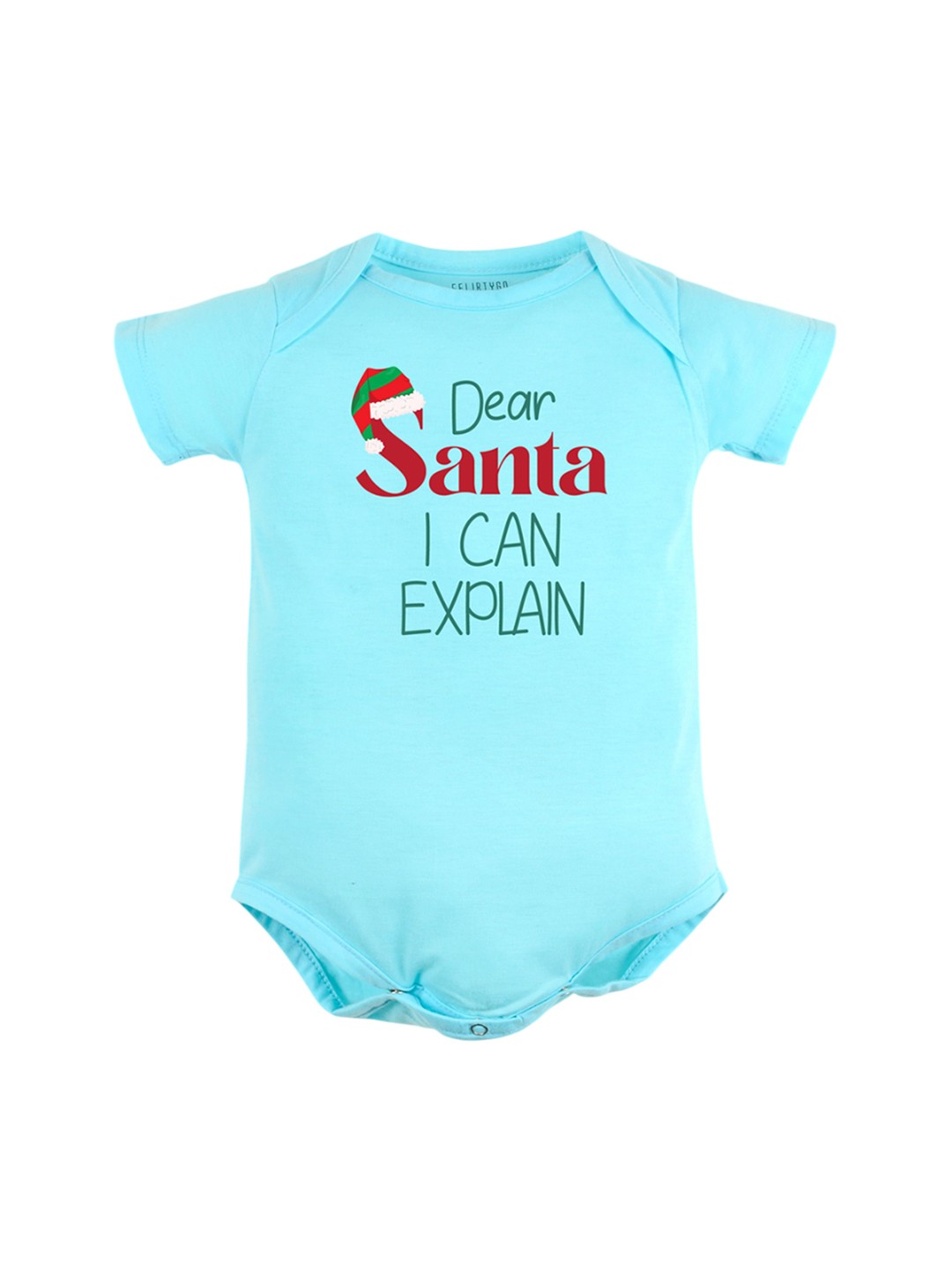 

FFLIRTYGO Infants Printed Pure Cotton Bodysuit, Turquoise blue