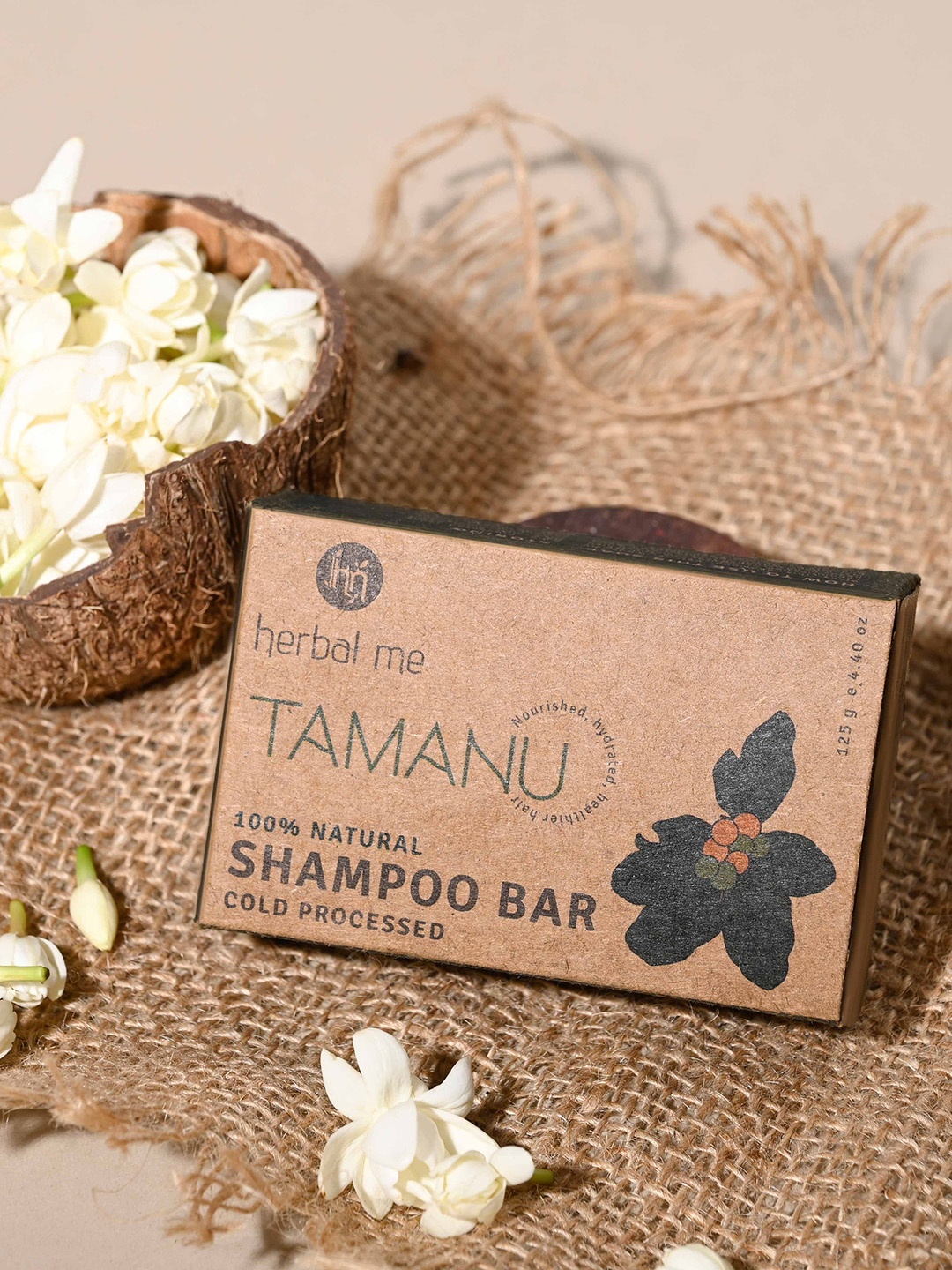 

HERBAL ME Tamanu Natural Cold Pressed Shampoo Bar For Hydrates & Nourishes the Scalp- 125g, Brown
