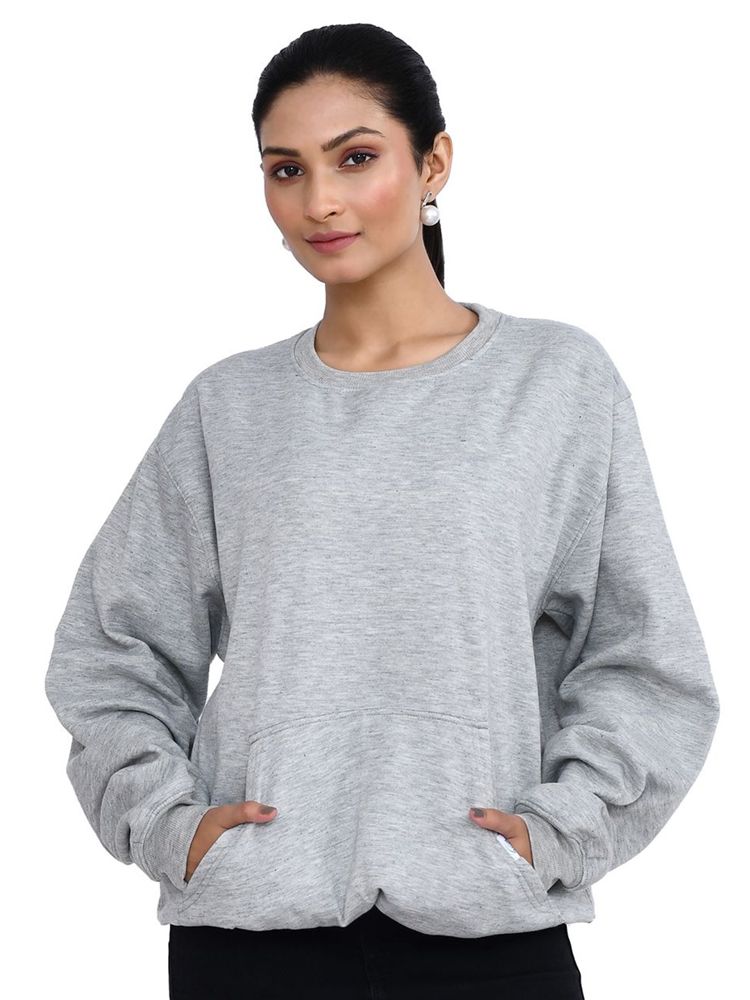 

RAPL Women Round Neck Long Sleeves Sweatshirt, Grey