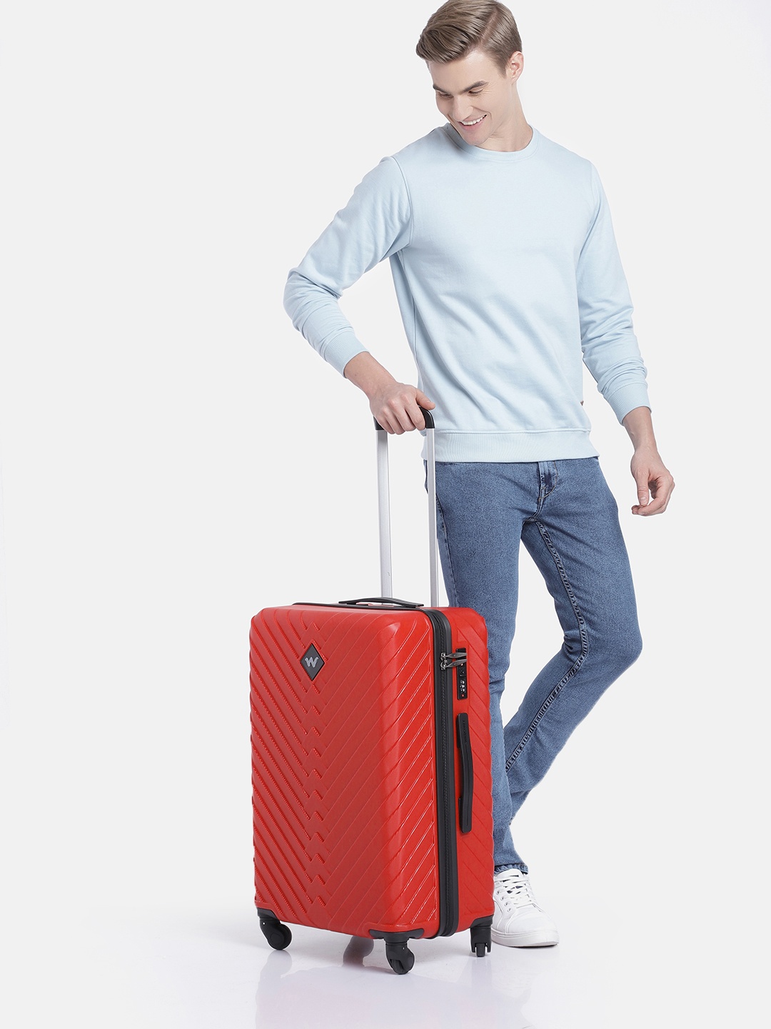 

Wildcraft Citron Medium Trolley Suitcase, Red
