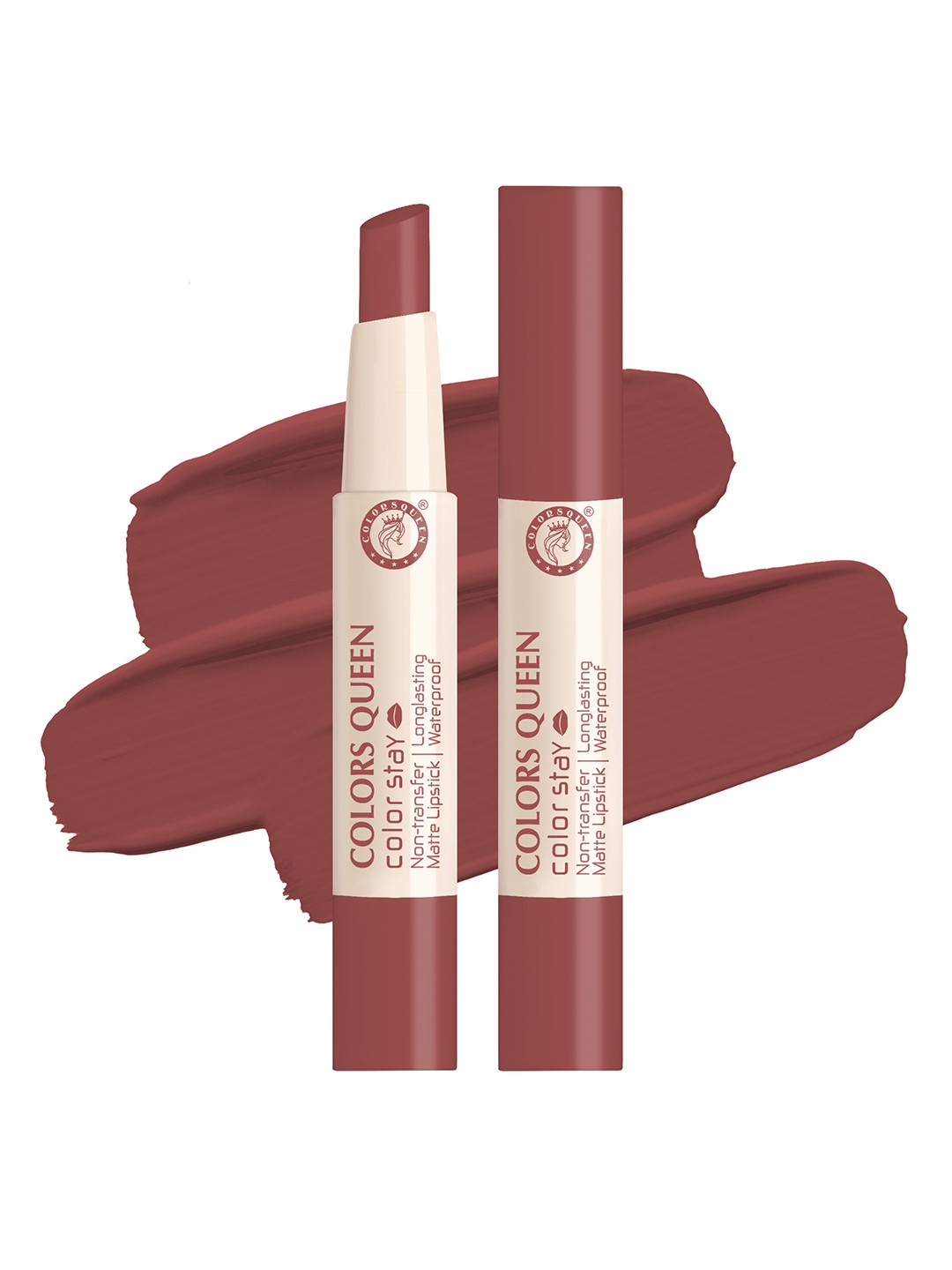 

Colors Queen Color Stay Long Lasting Non Transfer Matte Lipstick - Nudit 17, Brown