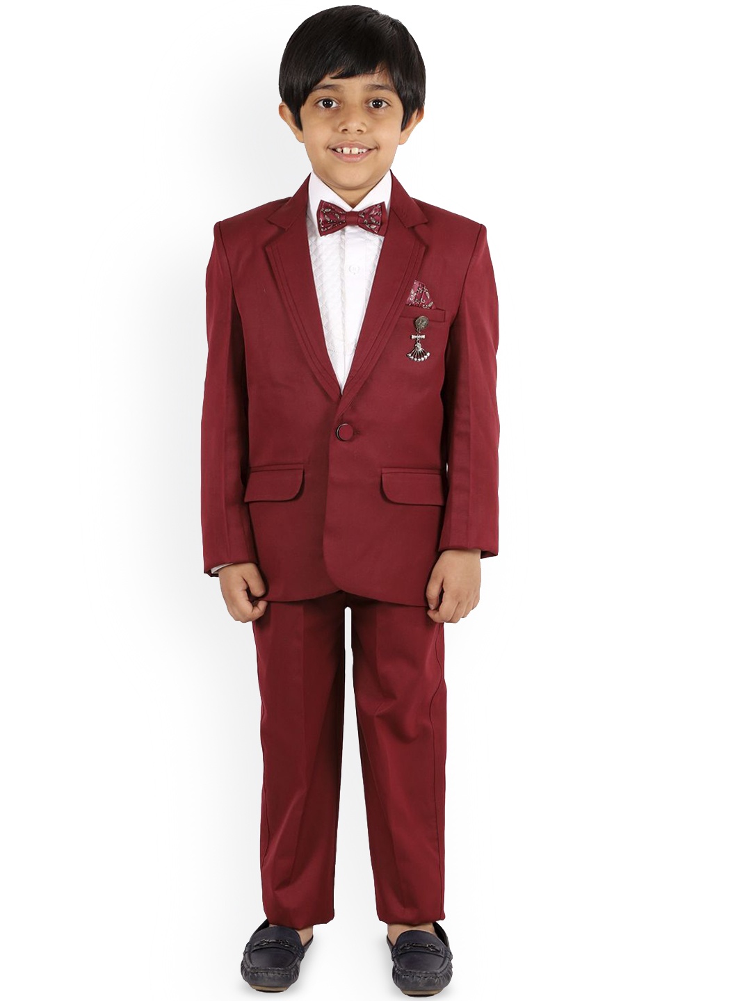 

BAESD Boys 3-Pcs Single Breasted Suit, Maroon