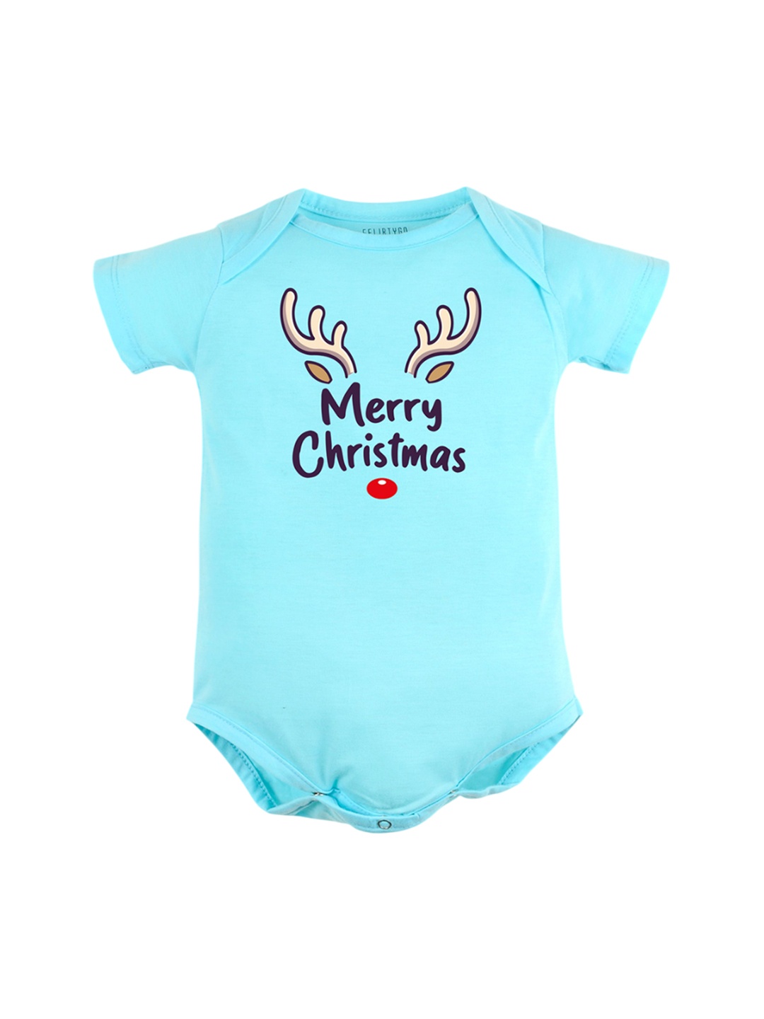 

FFLIRTYGO Infants Printed Pure Cotton Bodysuit, Turquoise blue