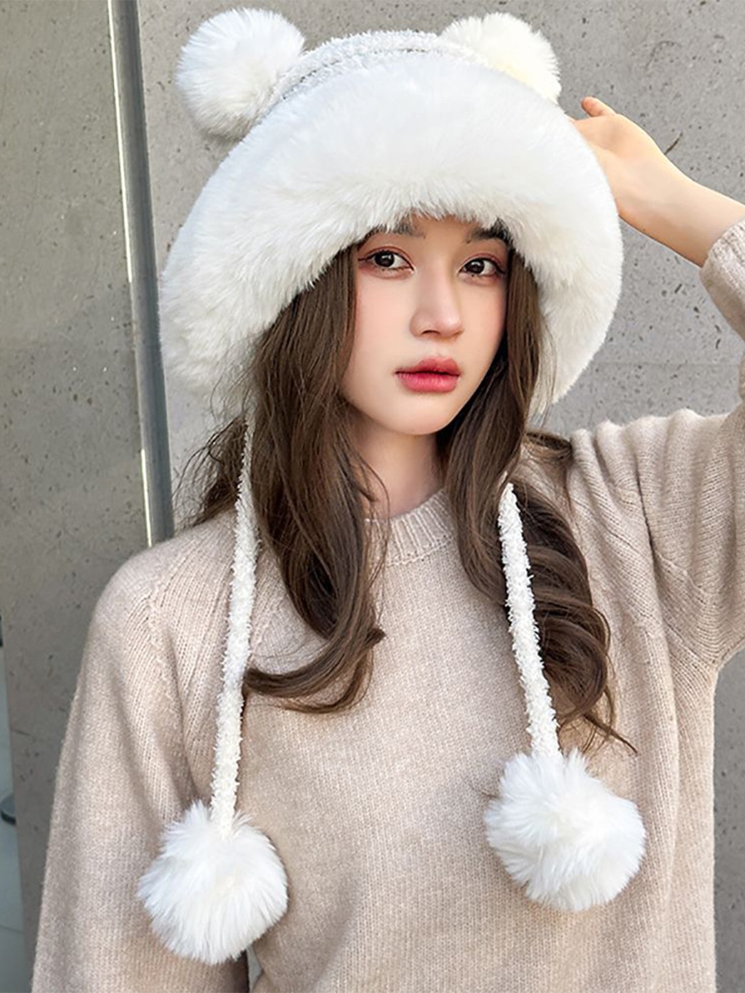 

StyleCast x Revolte Women Self Design Beanie Caps, White
