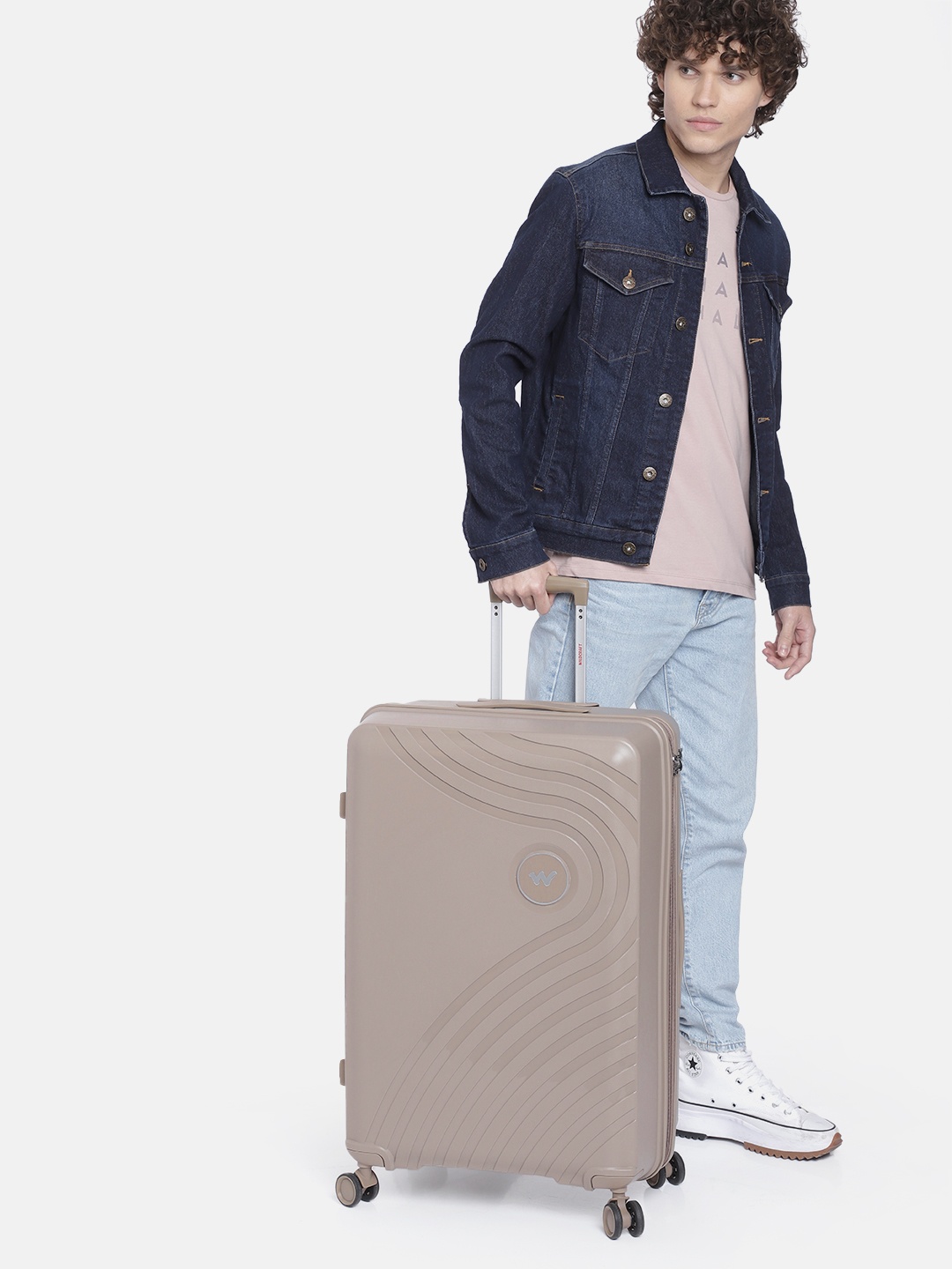 

Wildcraft Taupe Textured Onyx Large Trolley Suitcase