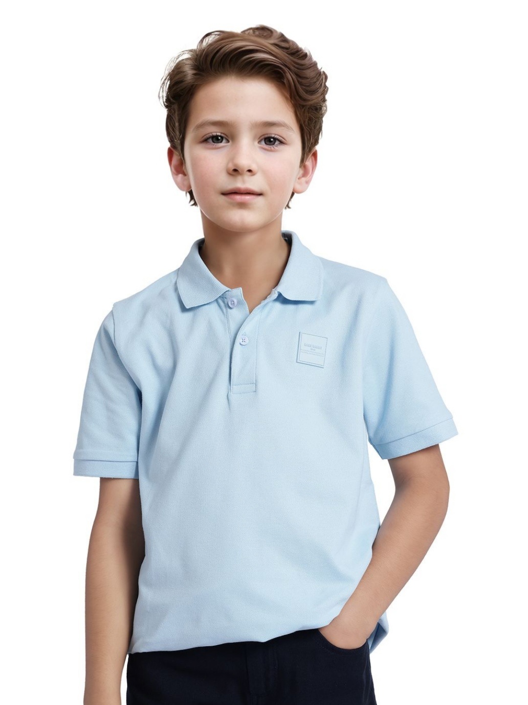 

RARE ONES Boys Printed Polo Collar Pockets T-shirt, Blue