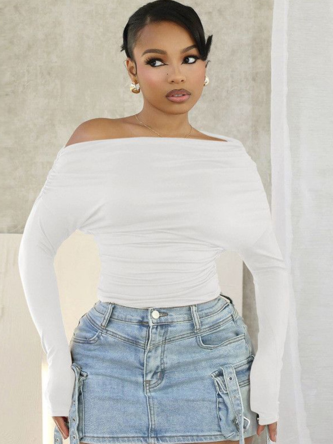 

DressBerry Off-Shoulder Bardot Top, White