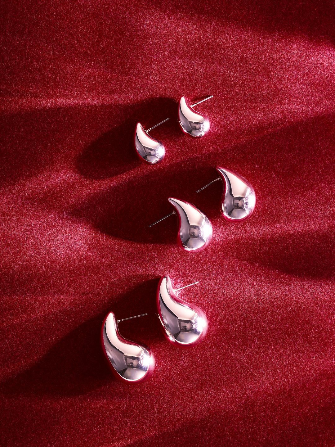

Accessorize Teardrop Shaped Studs Earrings, Silver