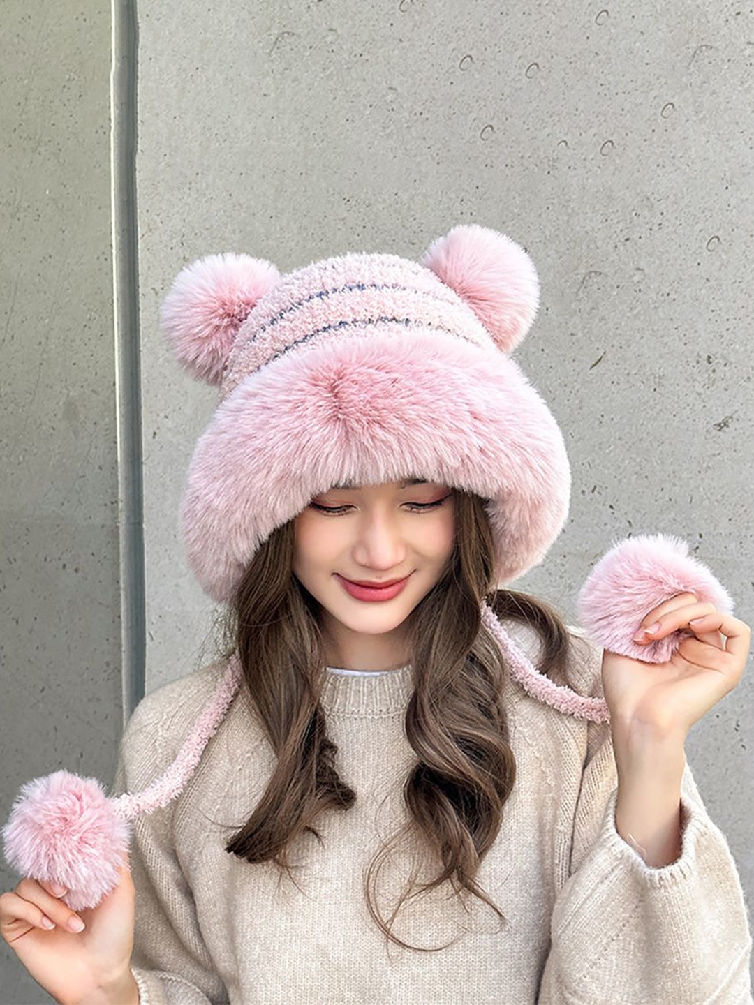 

StyleCast x Revolte Women Self Design Beanie, Pink