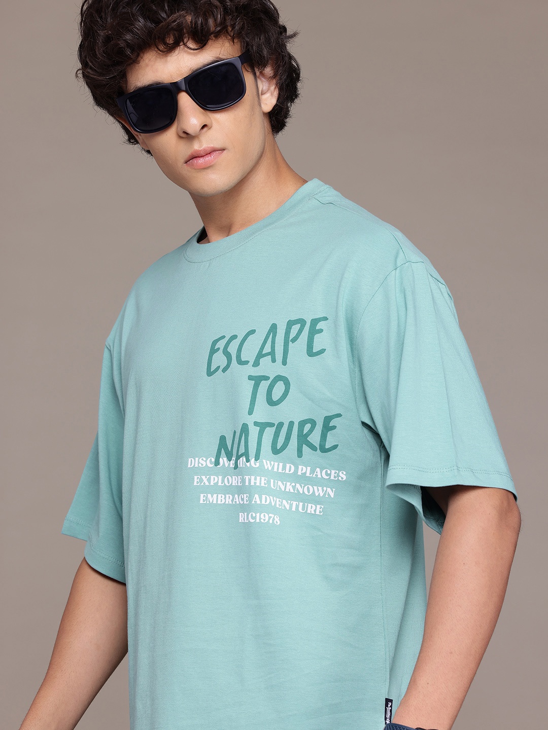 

The Roadster Lifestyle Co. Typography Pure Cotton Relaxed T-shirt, Blue