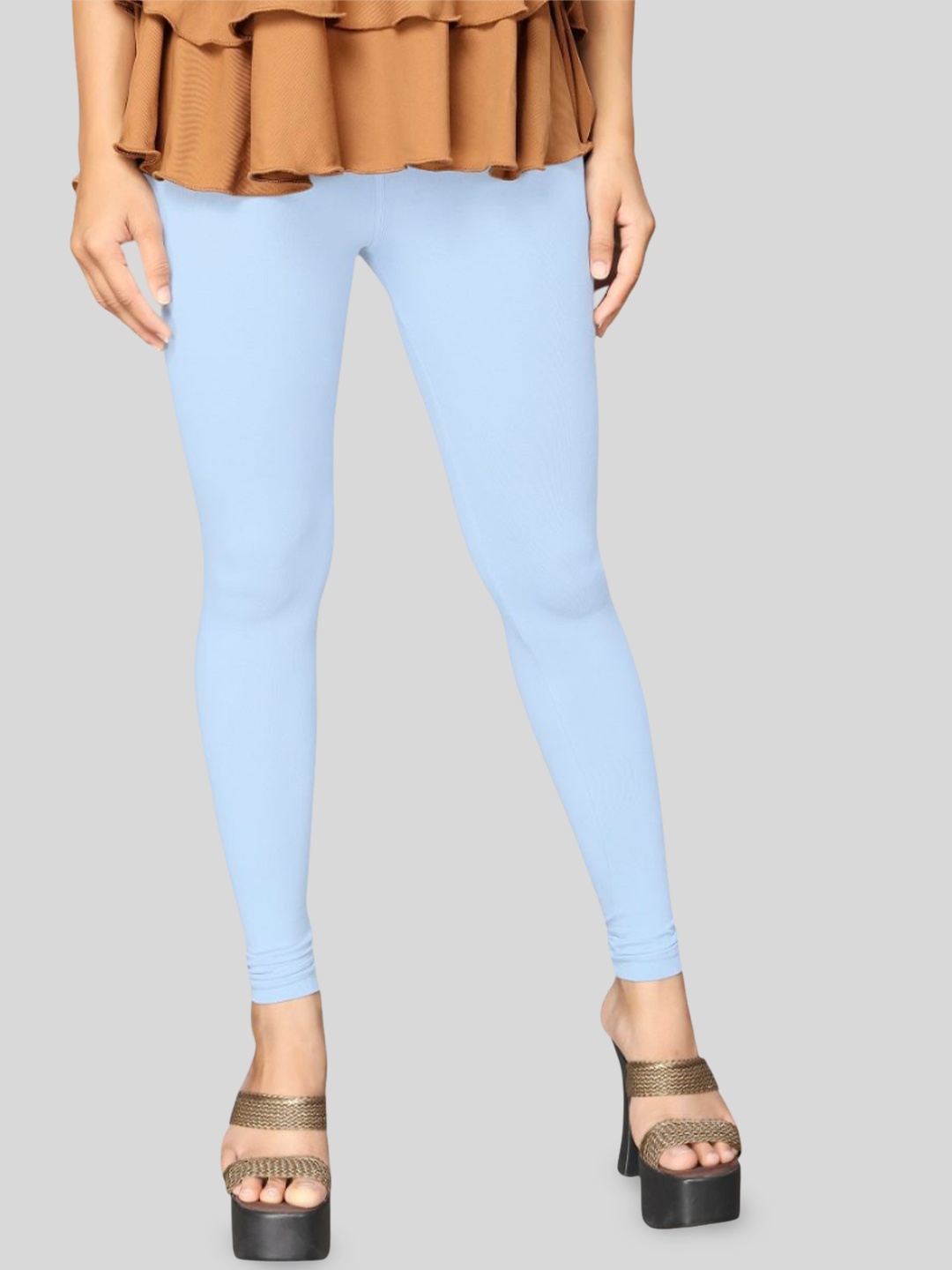 

MANTICORE Women Slim Fit Churidar Length Leggings, Blue