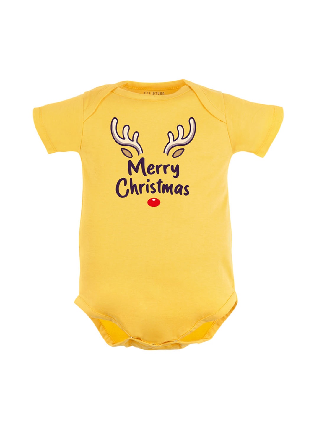 

FFLIRTYGO Infant Printed Pure Cotton Bodysuit, Yellow