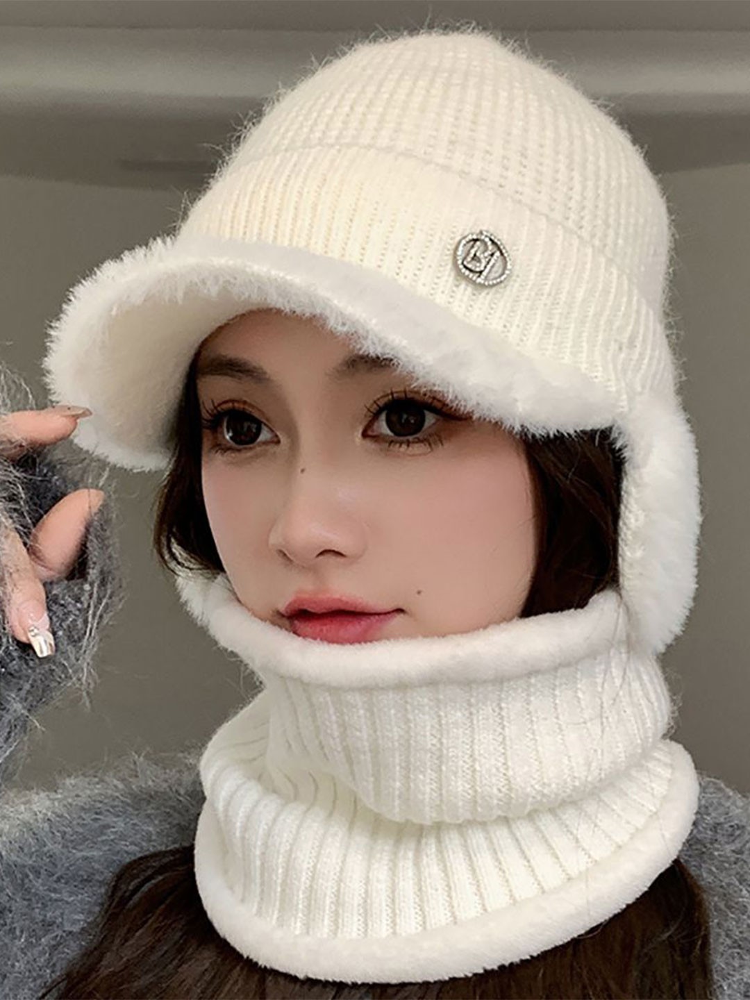 

StyleCast x Revolte Women Balaclava Cap, White