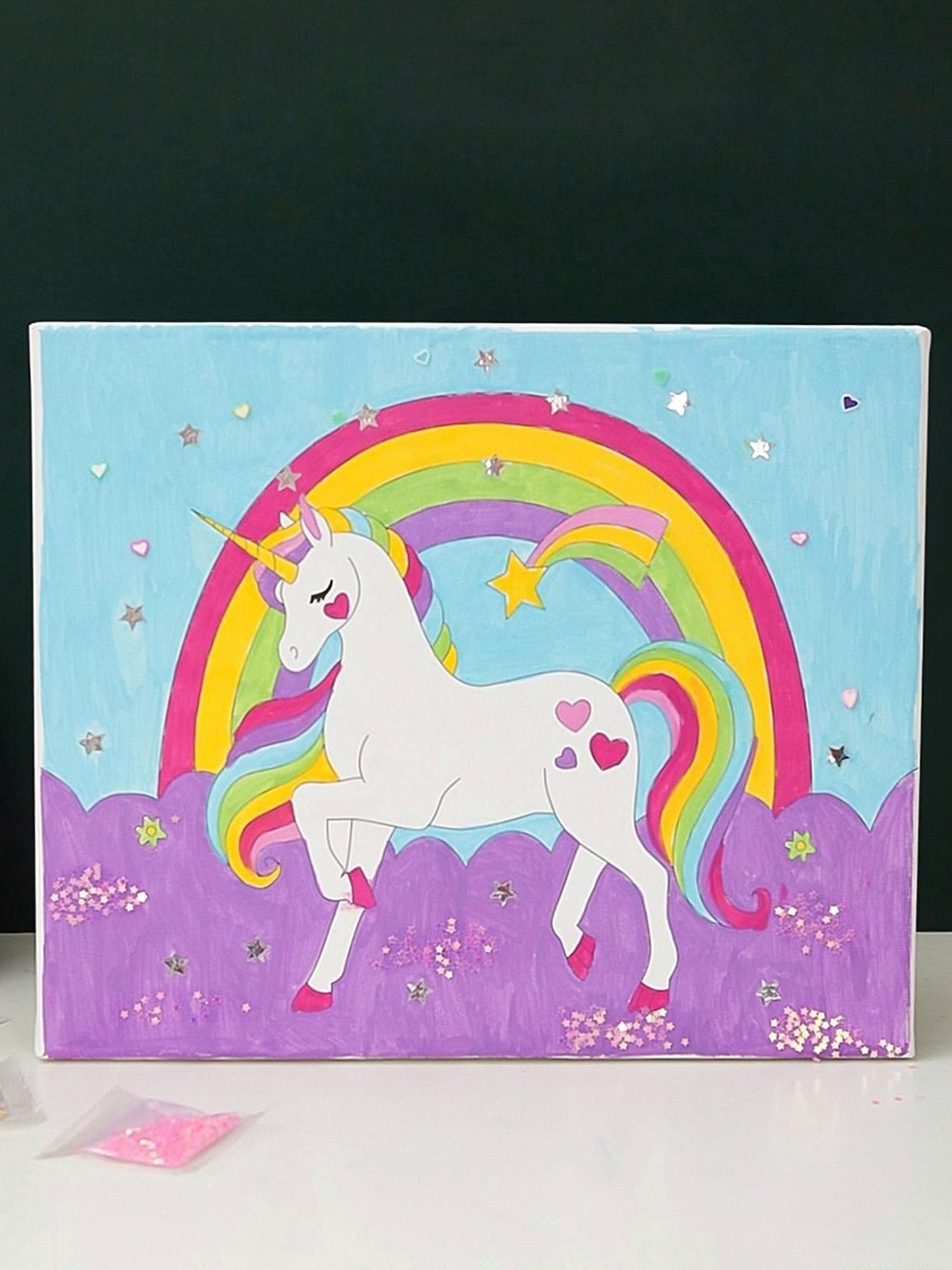 

Yellow Bee Girls Unicorn Magical DIY Canvas Kit, Blue