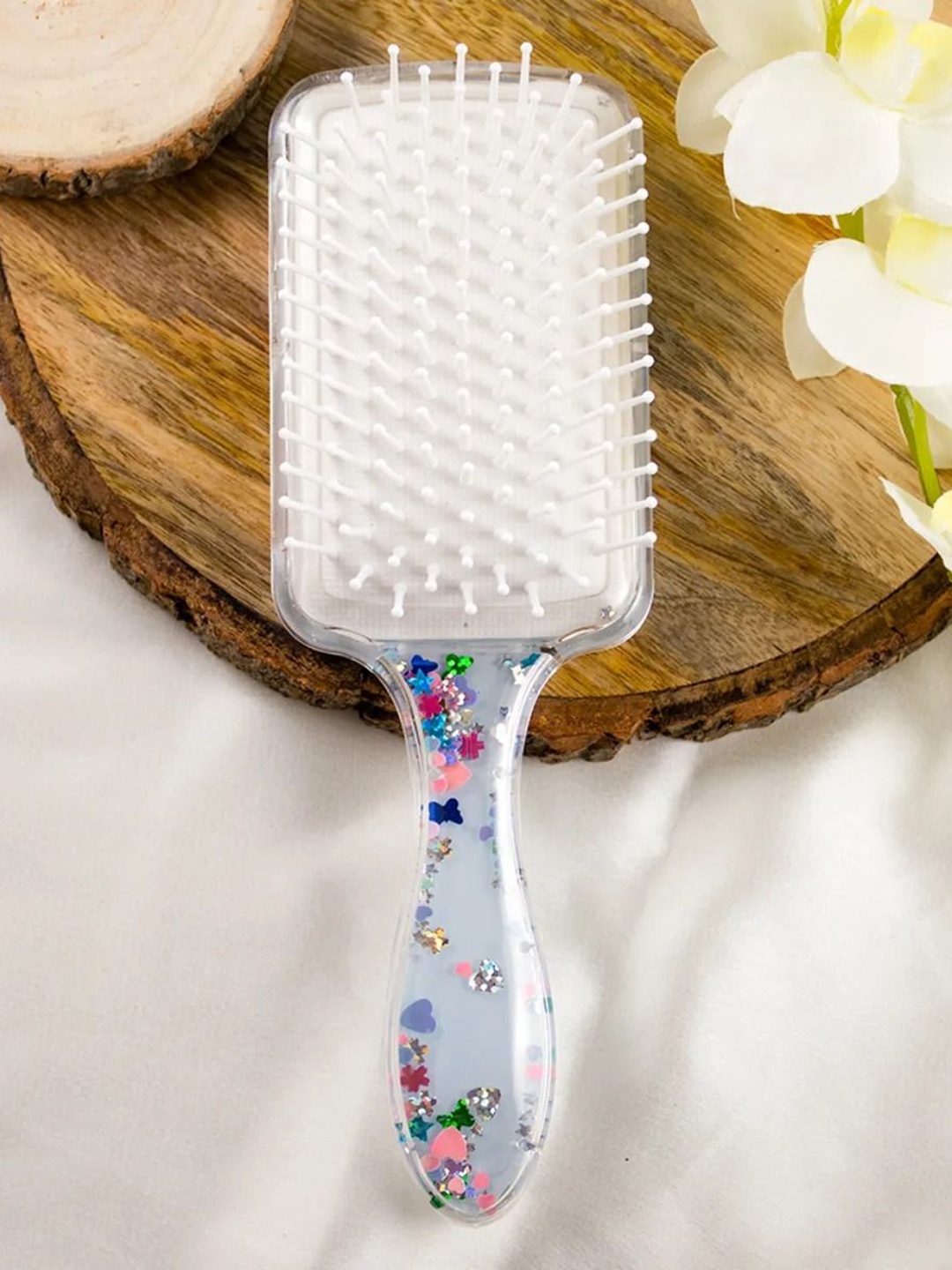 

Jewelz Paddle Brush For Perfect Detangling & Smoothening, White