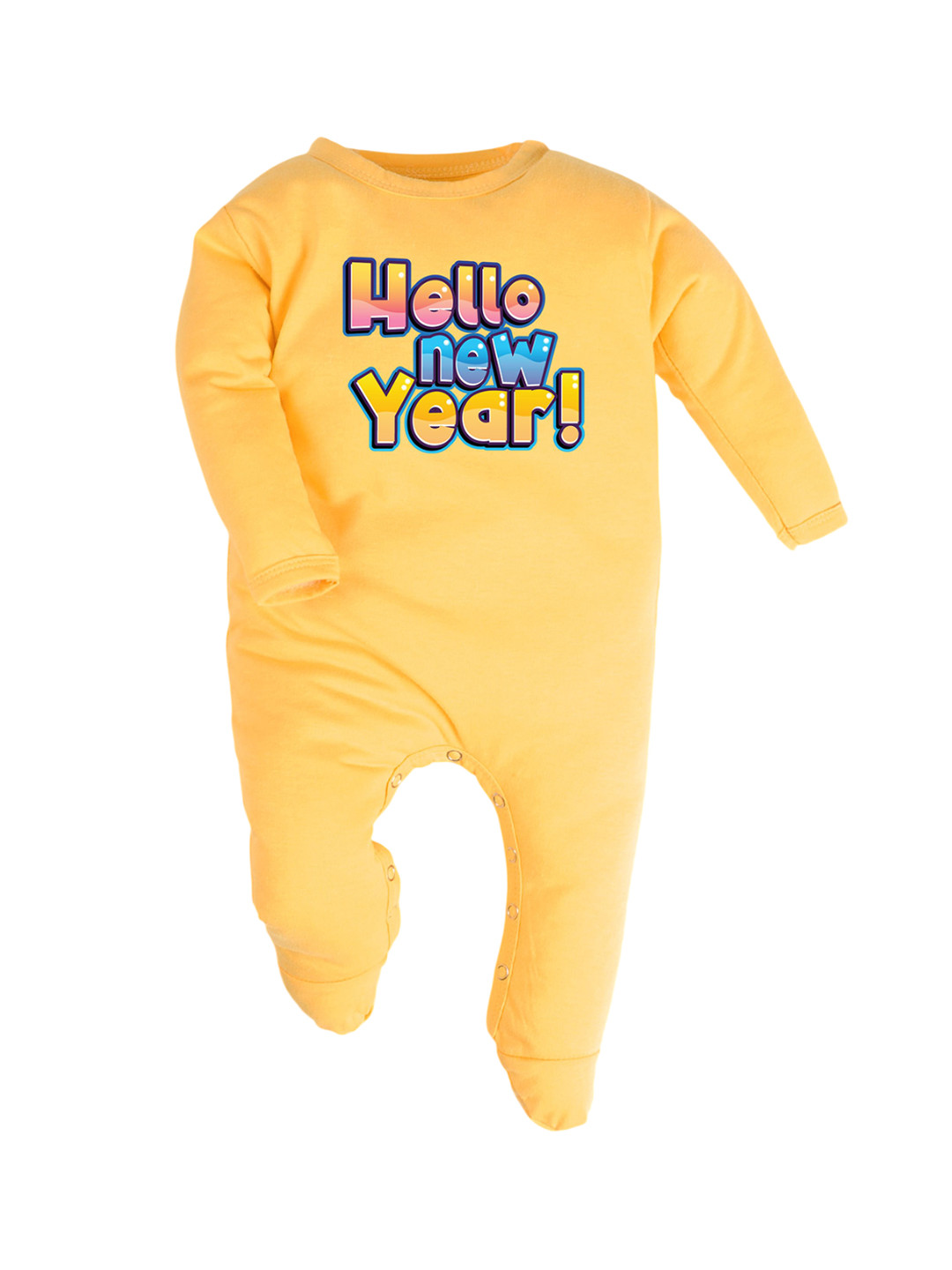 

FFLIRTYGO Infants Printed Pure Cotton Sleepsuit, Yellow