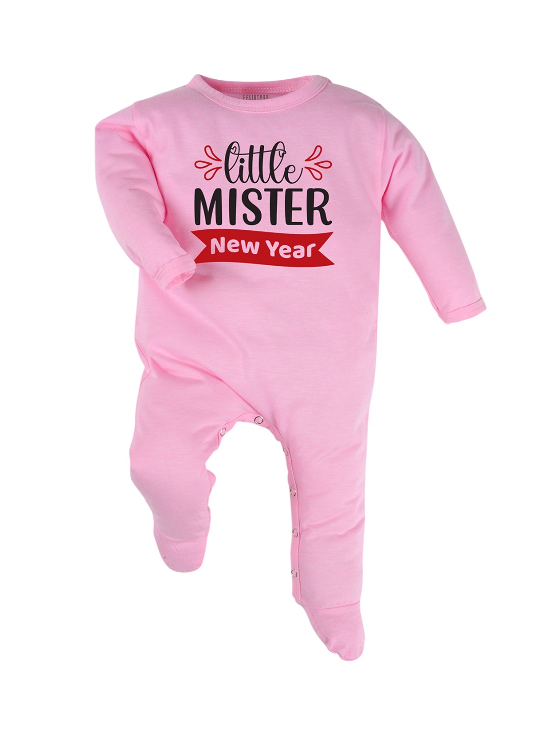 

FFLIRTYGO Infants Printed Pure Cotton Sleepsuit, Pink