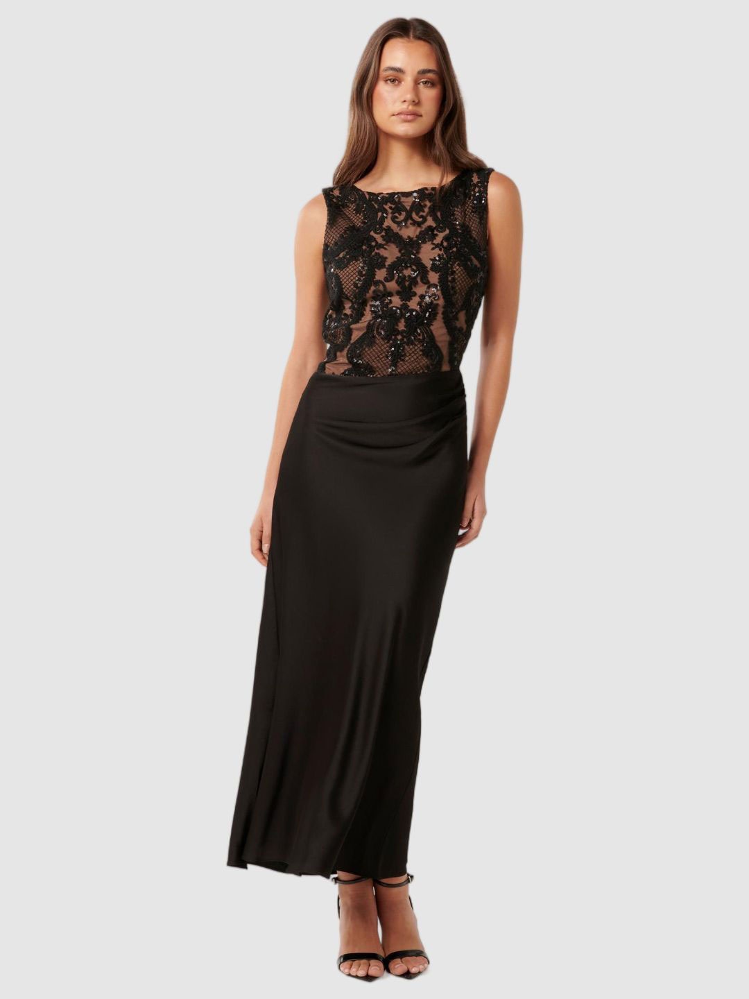 

Forever New Women Embellished Fit & Flare Dress, Black