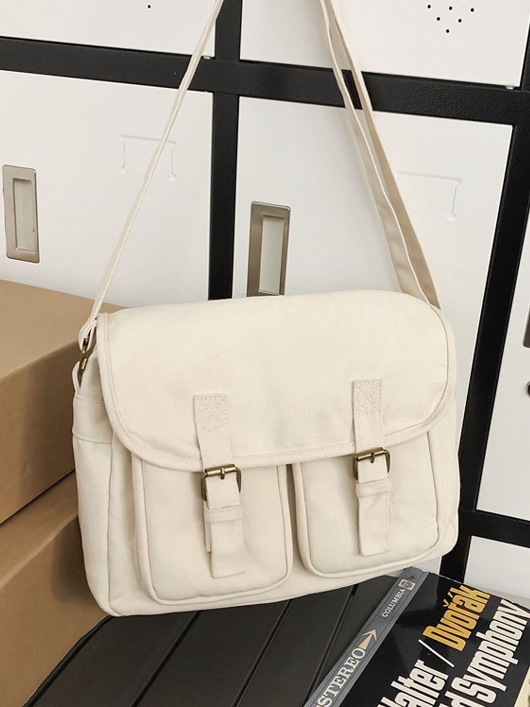 

StyleCast White Structured Side Bag