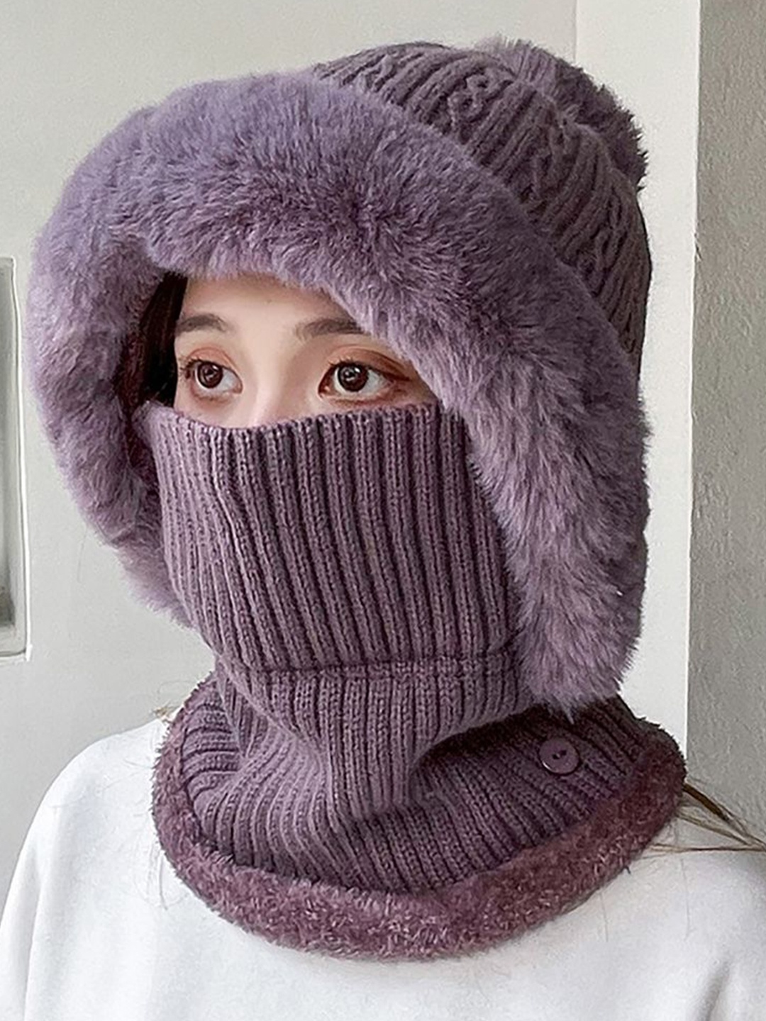 

StyleCast x Revolte Women Balaclava has a visor, Purple