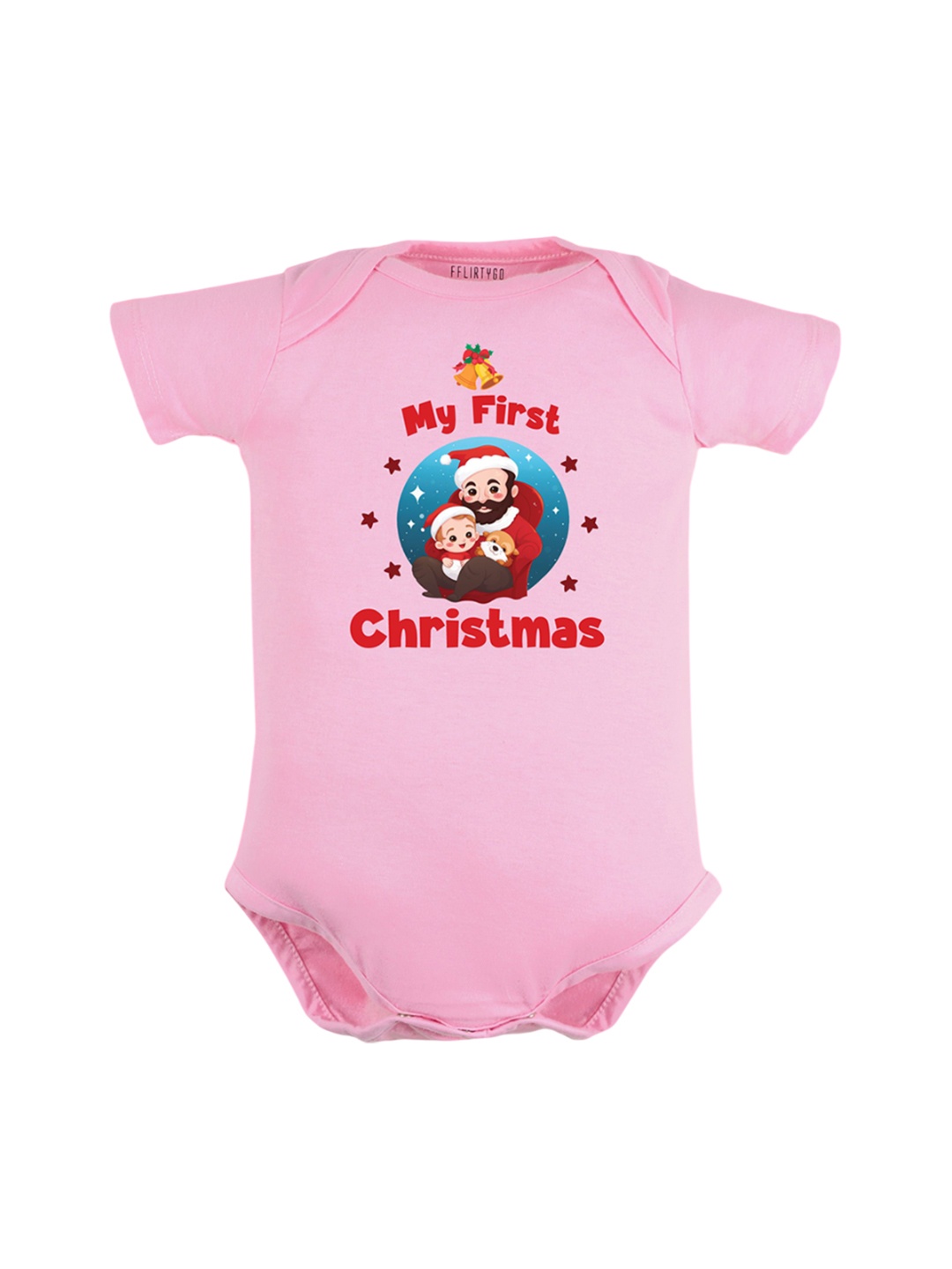 

FFLIRTYGO Infants Printed Pure Cotton Bodysuit, Pink