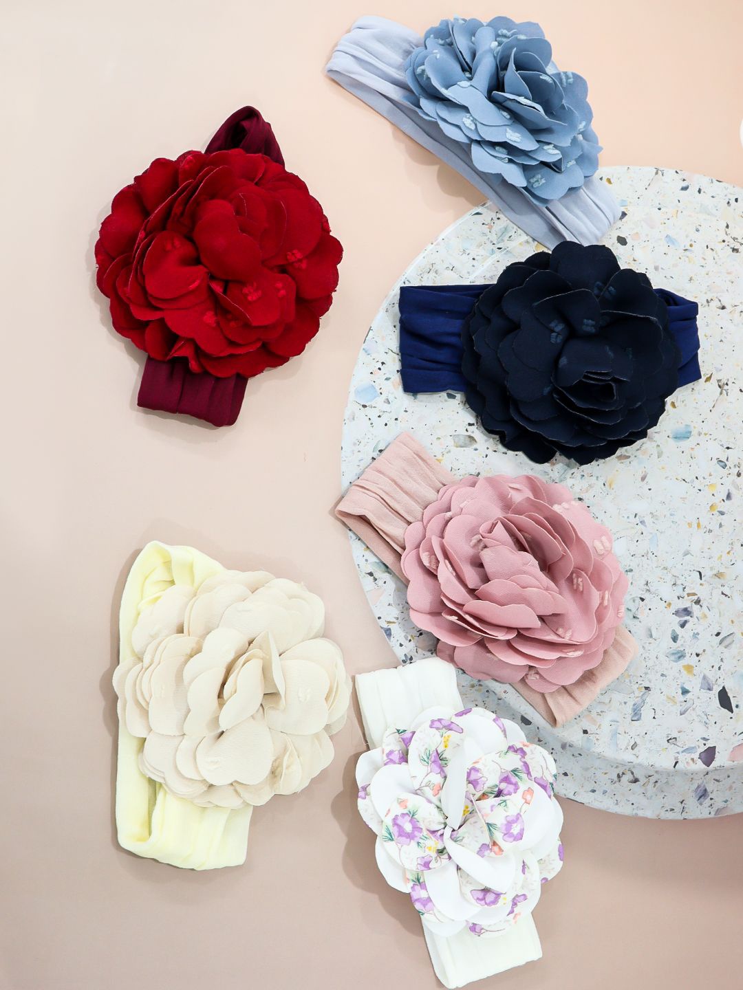 

Krelin Girls 6-Pcs Floral Soft Headbands, Blue
