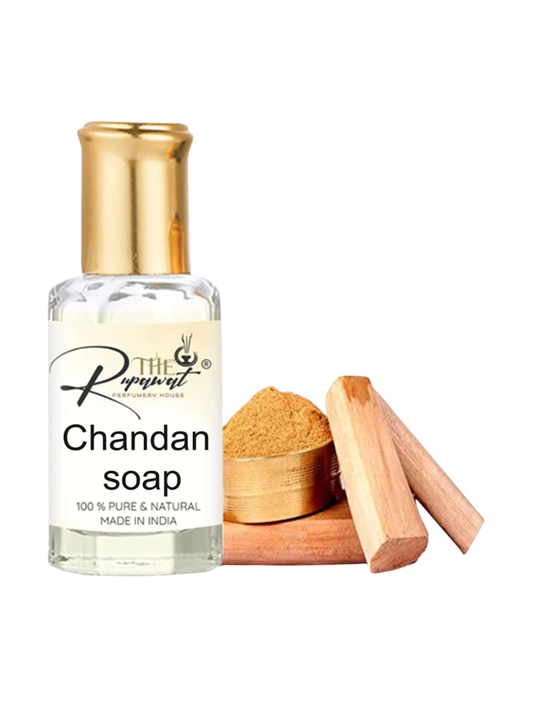 

THE RUPAWAT Perfumery House Chandan Soap Pure & Natural Alcohol-Free Attar 12 ml, Transparent