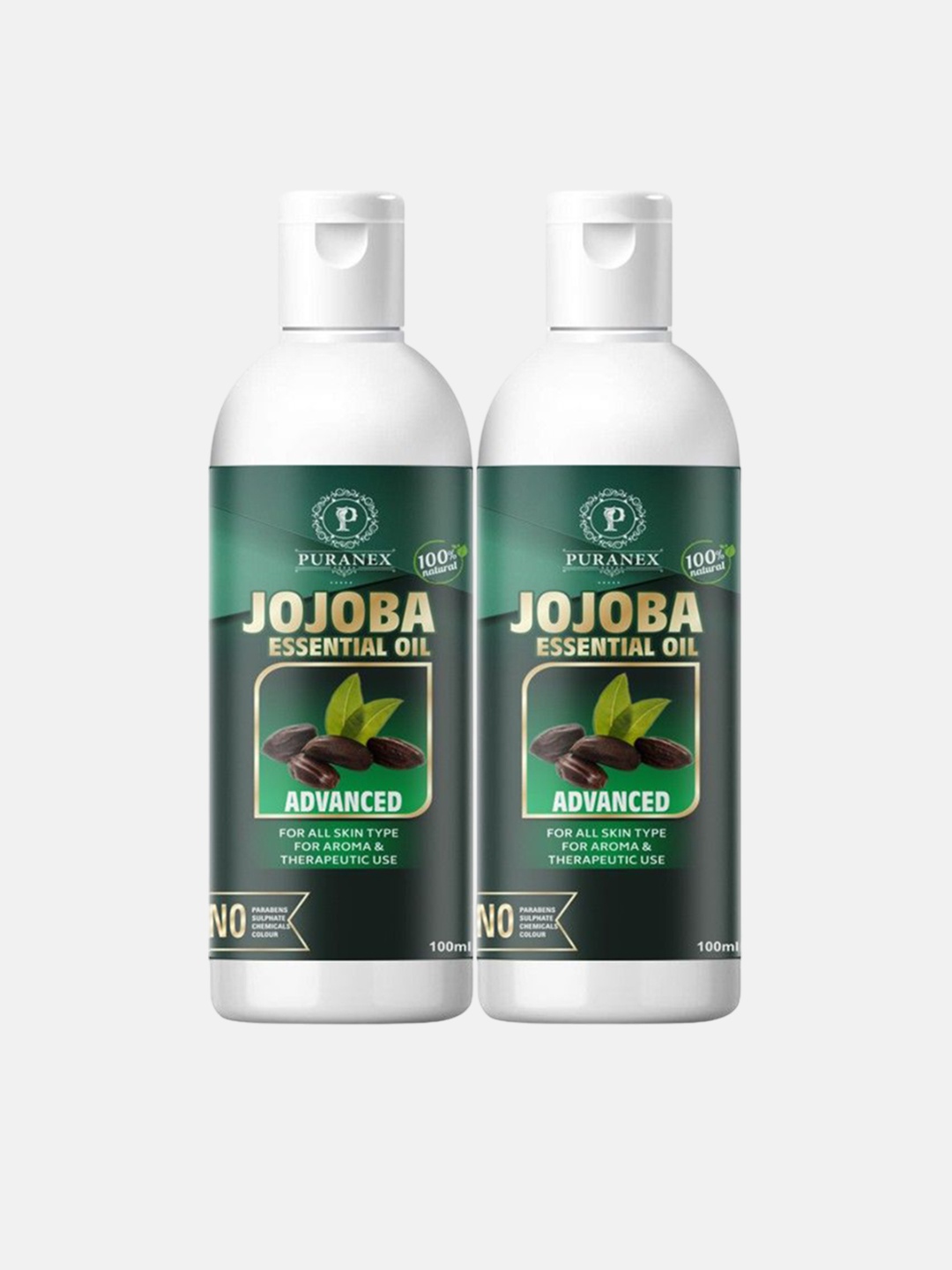 

Puranex Set Of 2 Pure Cold Pressed Jojoba Oil - 100 ml Each, Transparent