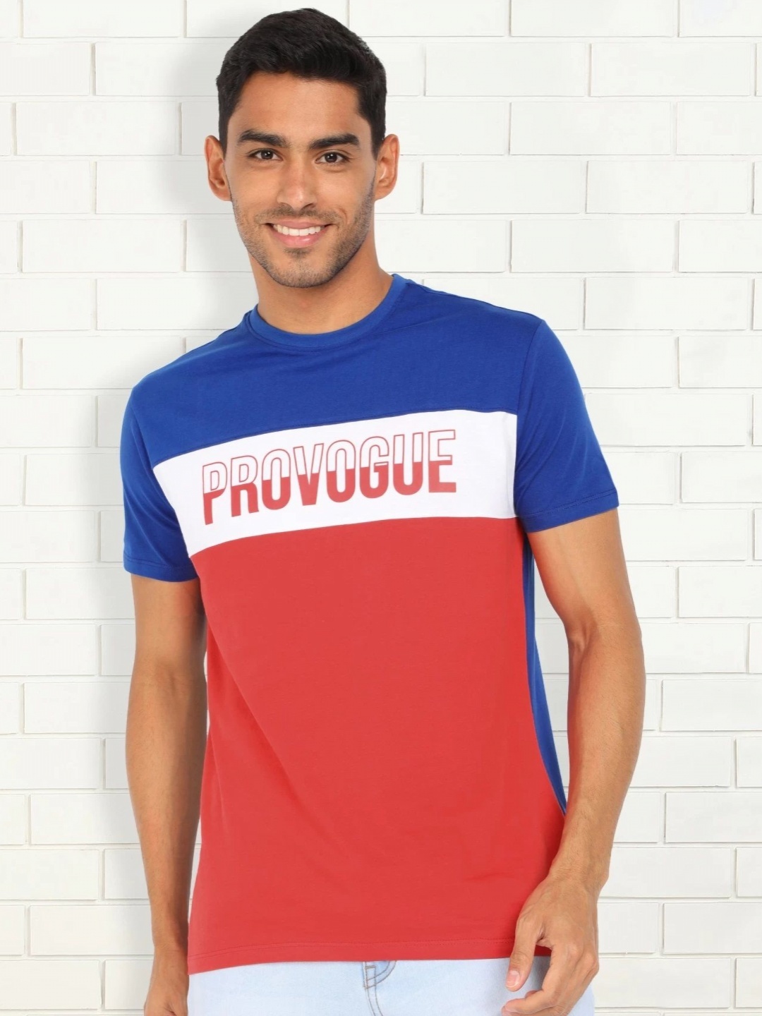 

Provogue Men Checked T-shirt, Blue