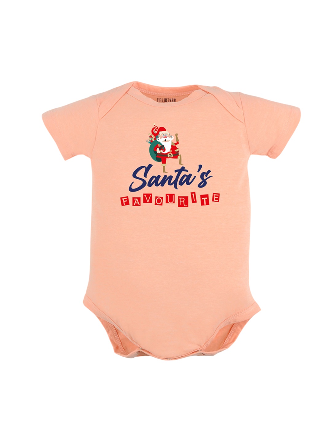 

FFLIRTYGO Infants Printed Pure Cotton Bodysuit, Peach